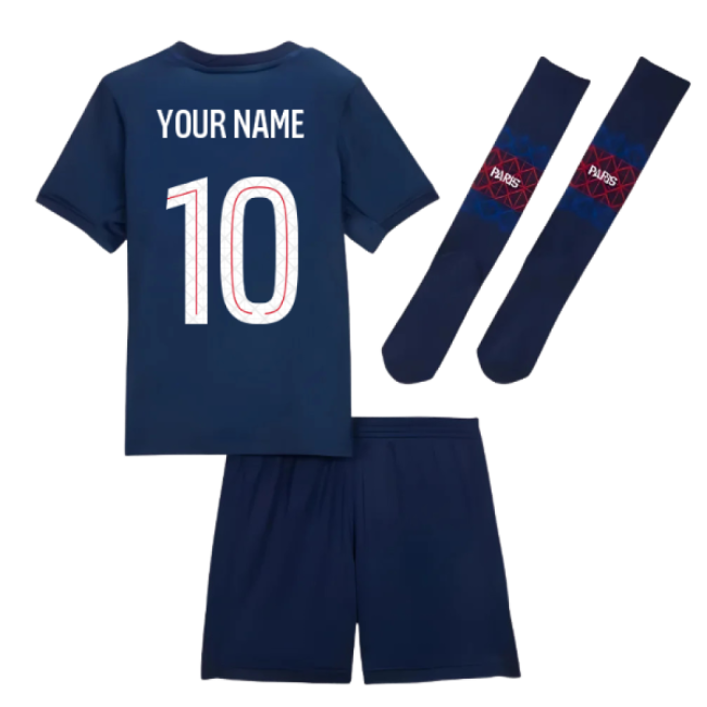 2025-2026 PSG Home Little Kids Mini Kit (Your Name)-Vantage Point Soccer